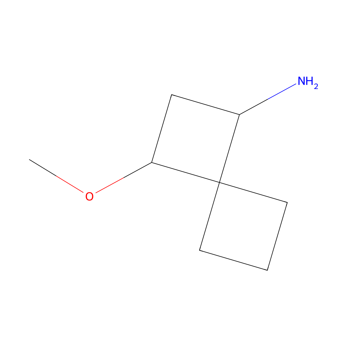3-Methoxyspiro[3.3]heptan-1-amine molecular structure, CAS 1909348-45-3