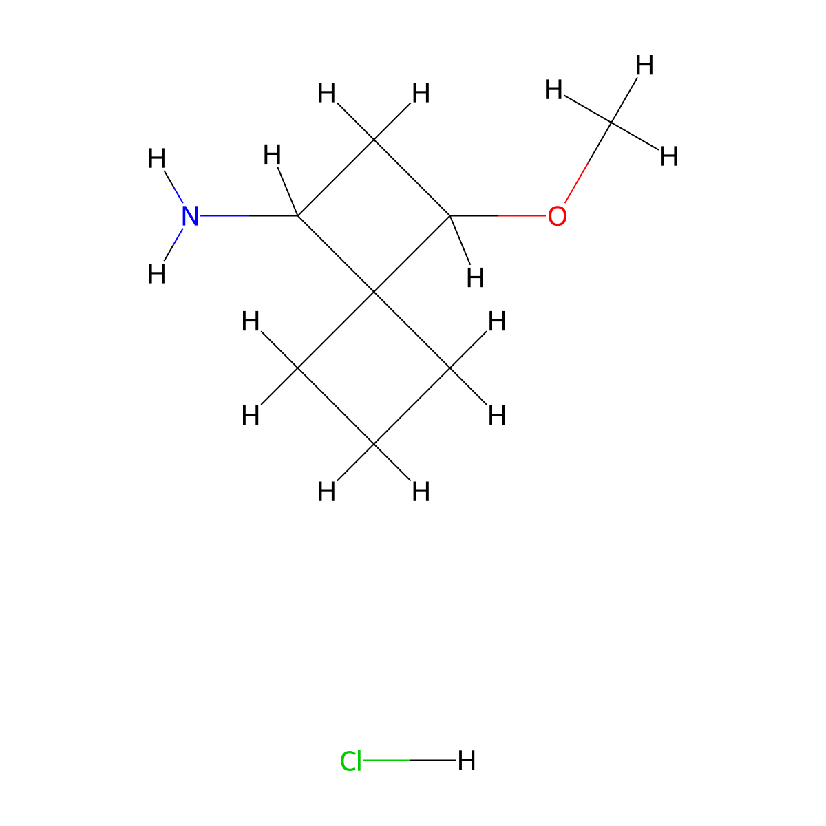 3-Methoxyspiro[3.3]heptan-1-amine hydrochloride molecular structure, CAS 1909348-46-4
