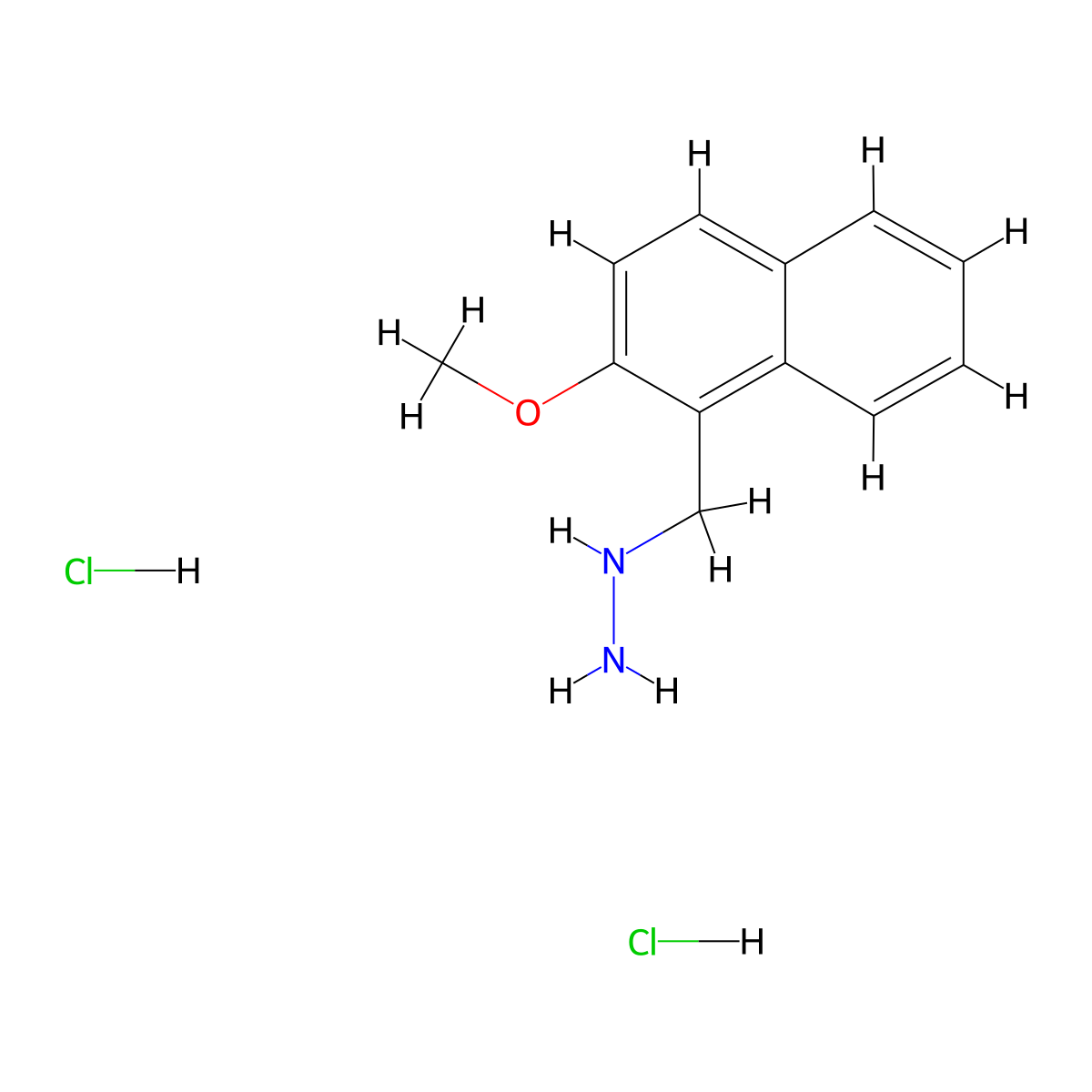 [(2-Methoxynaphthalen-1-yl)methyl]hydrazine dihydrochloride molecular structure, CAS 1909348-48-6