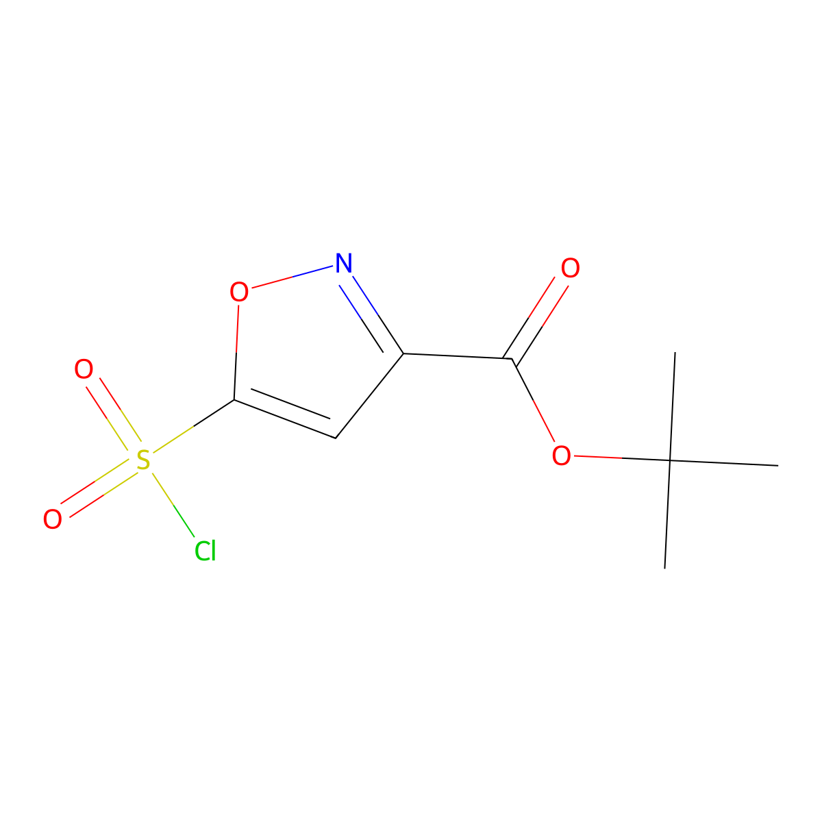 Tert-butyl 5-(chlorosulfonyl)-1,2-oxazole-3-carboxylate molecular structure, CAS 1909348-50-0