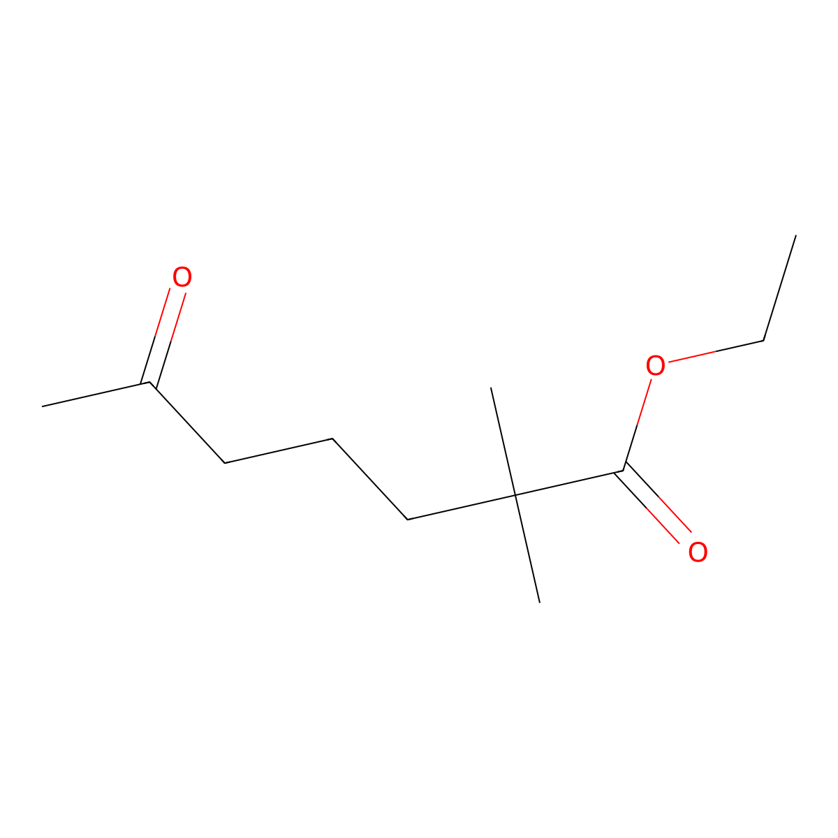 Ethyl 2,2-dimethyl-6-oxoheptanoate molecular structure, CAS 1909348-53-3