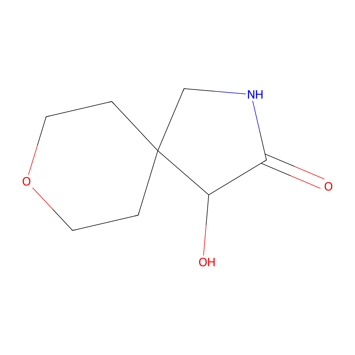 4-Hydroxy-8-oxa-2-azaspiro[4.5]decan-3-one molecular structure, CAS 1909348-57-7