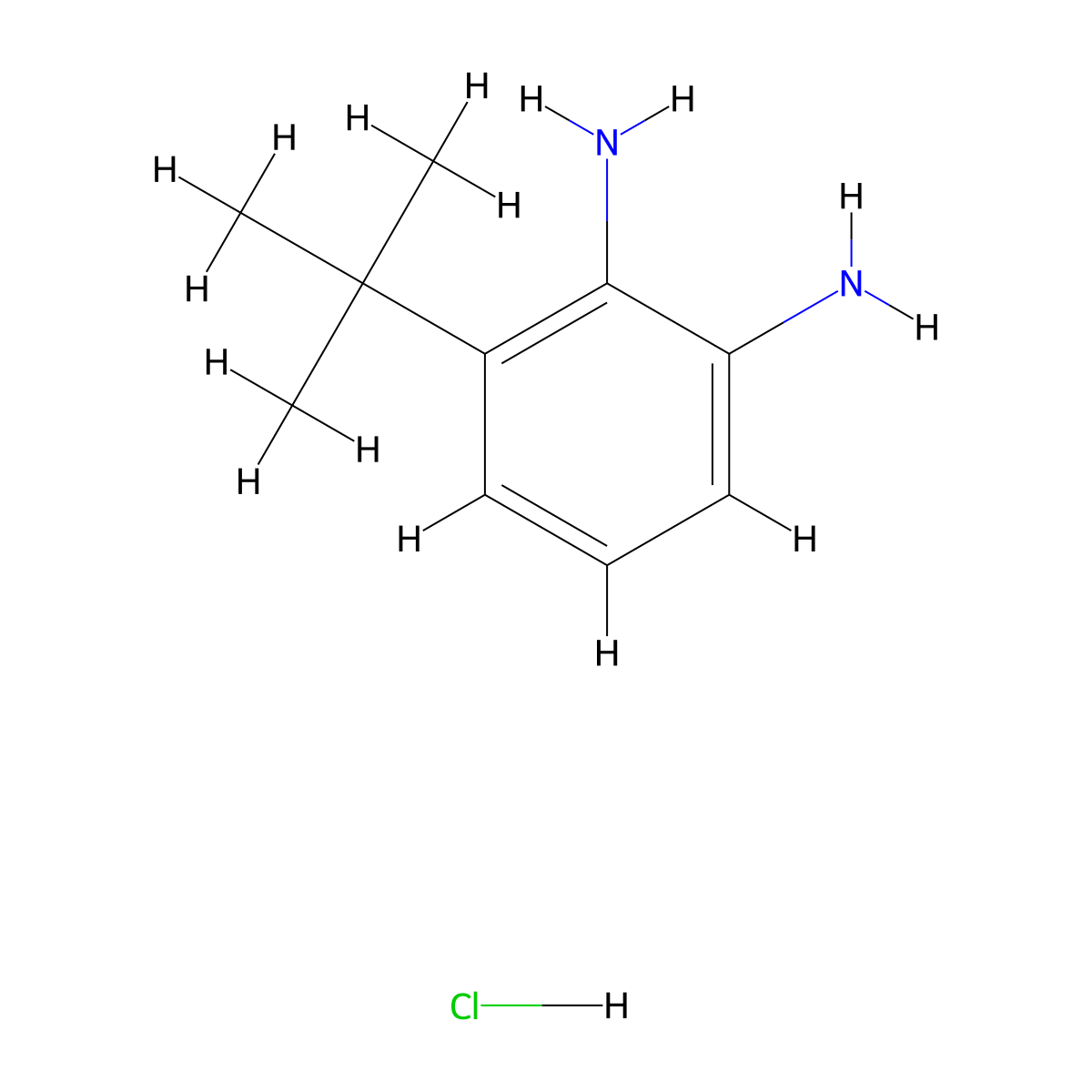 3-Tert-butylbenzene-1,2-diamine hydrochloride molecular structure, CAS 1909348-58-8