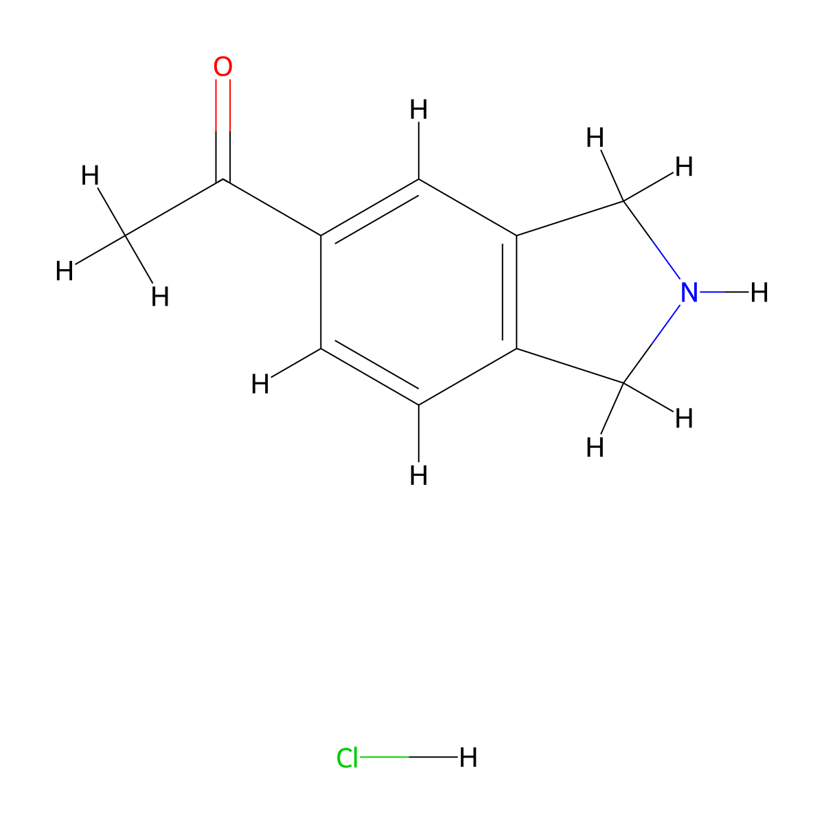 1-(2,3-dihydro-1H-isoindol-5-yl)ethan-1-one hydrochloride molecular structure, CAS 1909348-59-9