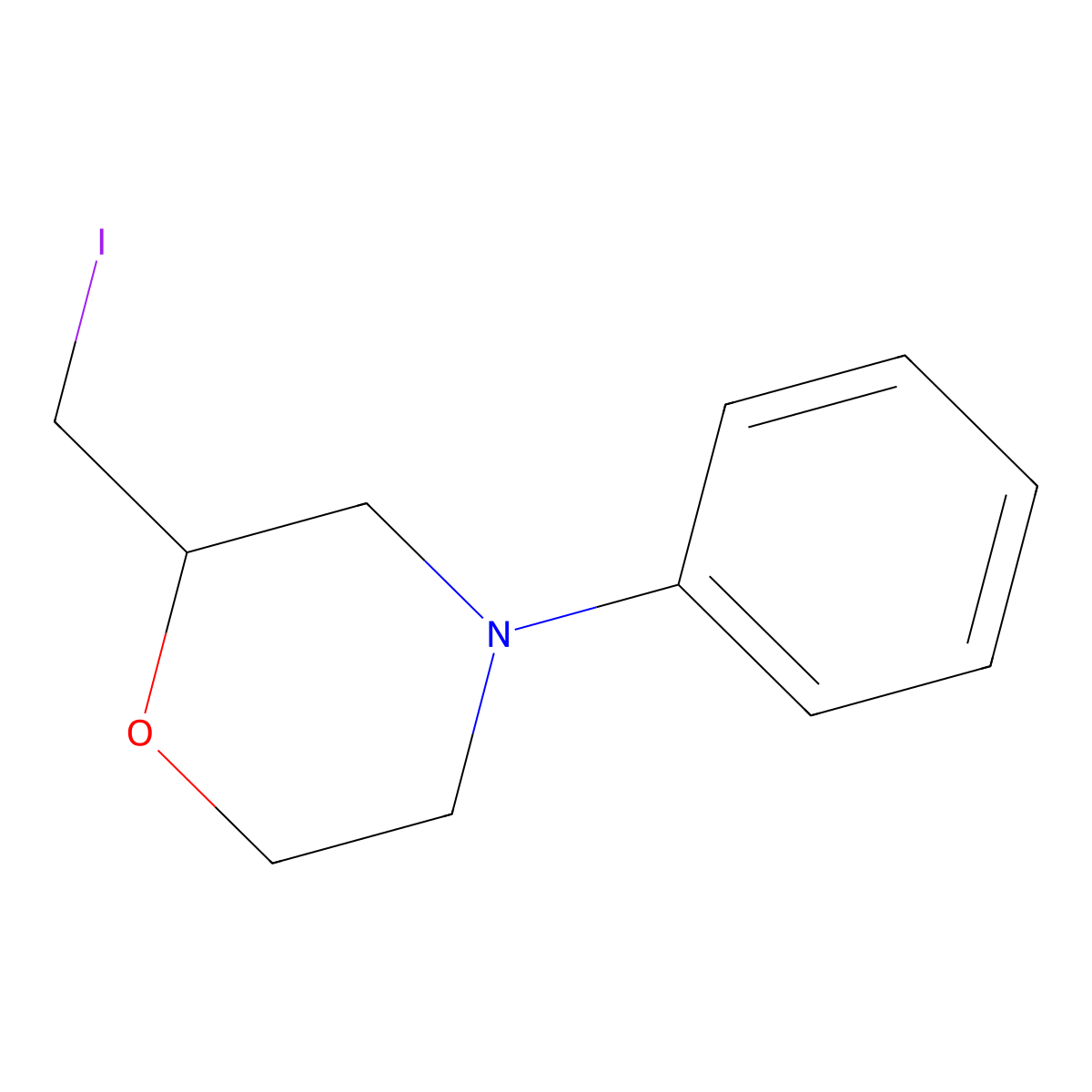 2-(Iodomethyl)-4-phenylmorpholine molecular structure, CAS 1909348-63-5