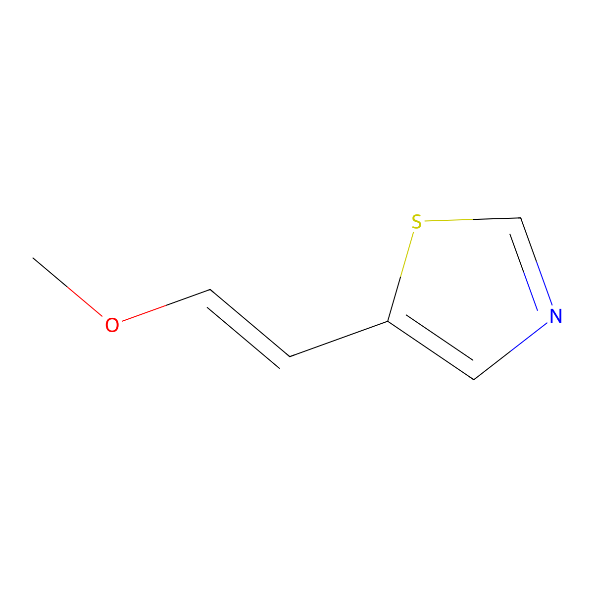 5-(2-Methoxyethenyl)-1,3-thiazole molecular structure, CAS 1909358-79-7