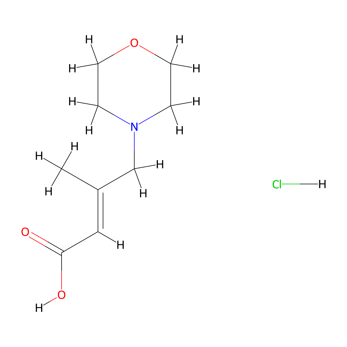 3-Methyl-4-(morpholin-4-yl)but-2-enoic acid hydrochloride molecular structure, CAS 1909358-85-5