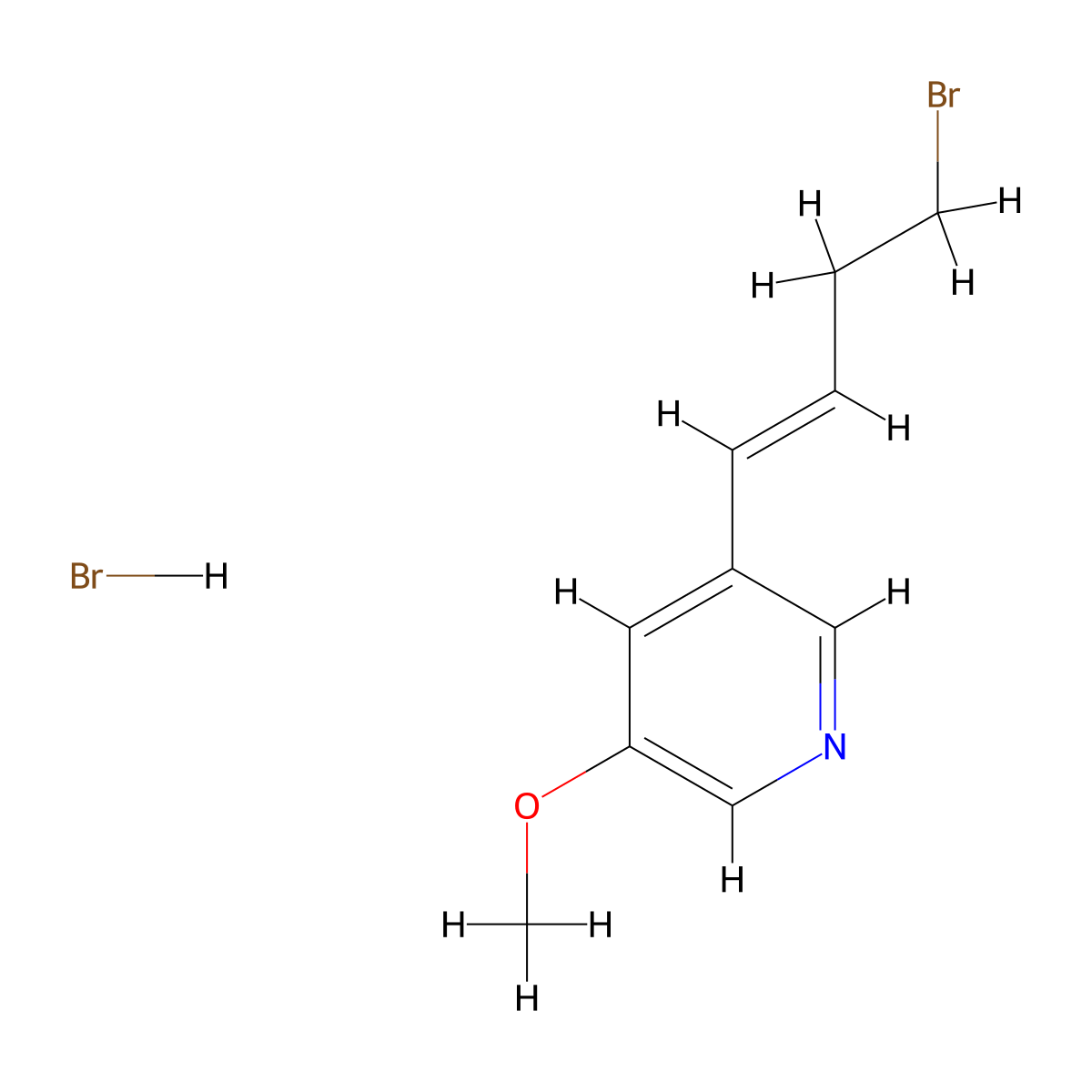 3-(4-Bromobut-1-en-1-yl)-5-methoxypyridine hydrobromide molecular structure, CAS 1909358-87-7