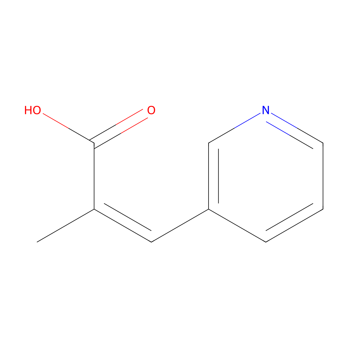 2-Methyl-3-(pyridin-3-yl)prop-2-enoic acid molecular structure, CAS 1909358-88-8
