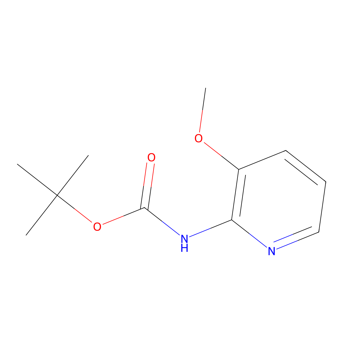 tert-butyl N-(3-methoxypyridin-2-yl)carbamate molecular structure, CAS 1909368-29-1
