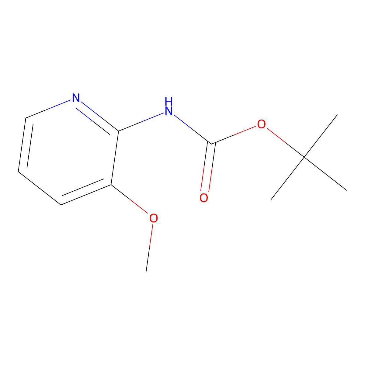 tert-butyl N-(3-methoxypyridin-2-yl)carbamate molecular structure, CAS 1909368-29-1