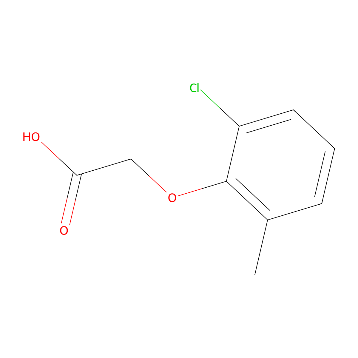 2-(2-Chloro-6-methylphenoxy)acetic acid molecular structure, CAS 19094-75-8