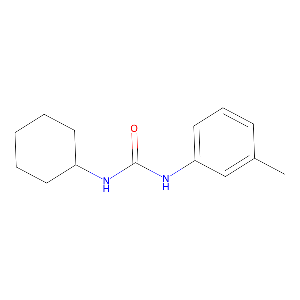 1-Cyclohexyl-3-(3-methylphenyl)urea molecular structure, CAS 19095-82-0