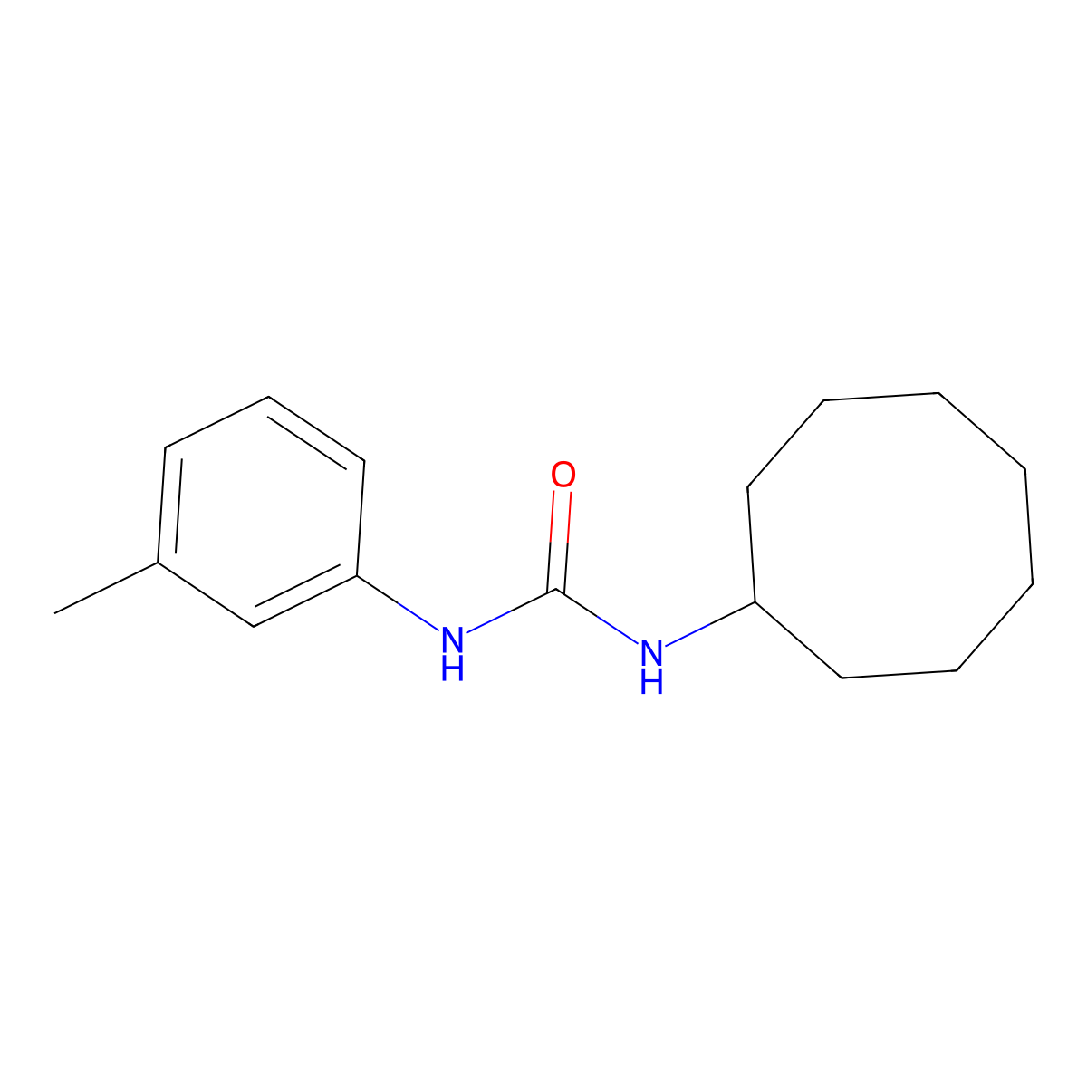 1-Cyclooctyl-3-(3-methylphenyl)urea molecular structure, CAS 19095-83-1