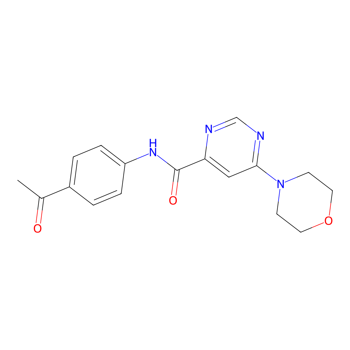 N-(4-acetylphenyl)-6-morpholinopyrimidine-4-carboxamide molecular structure, CAS 1909540-07-3