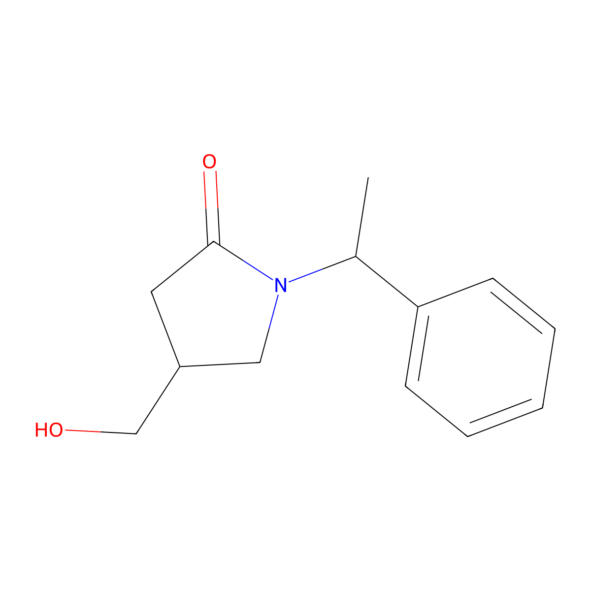(4R)-4-(hydroxymethyl)-1-[(1R)-1-phenylethyl]pyrrolidin-2-one molecular structure, CAS 190957-22-3