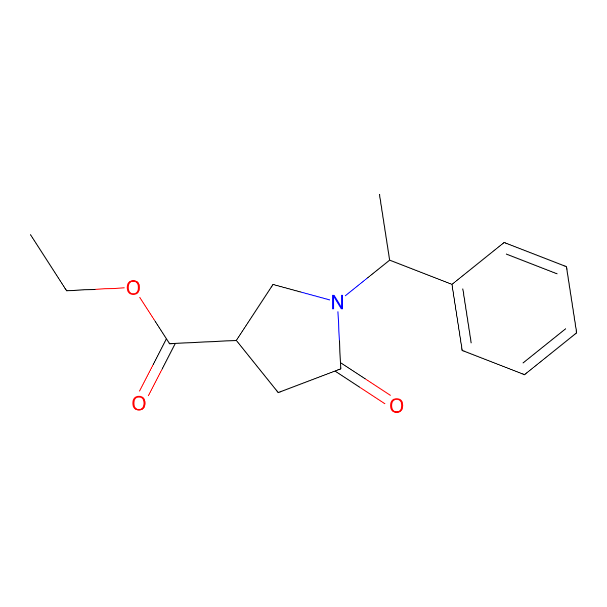 Ethyl (1R, 3R)-5-oxo-1-(1-phenylethyl)pyrrolidine-3-carboxylate molecular structure, CAS 190957-31-4