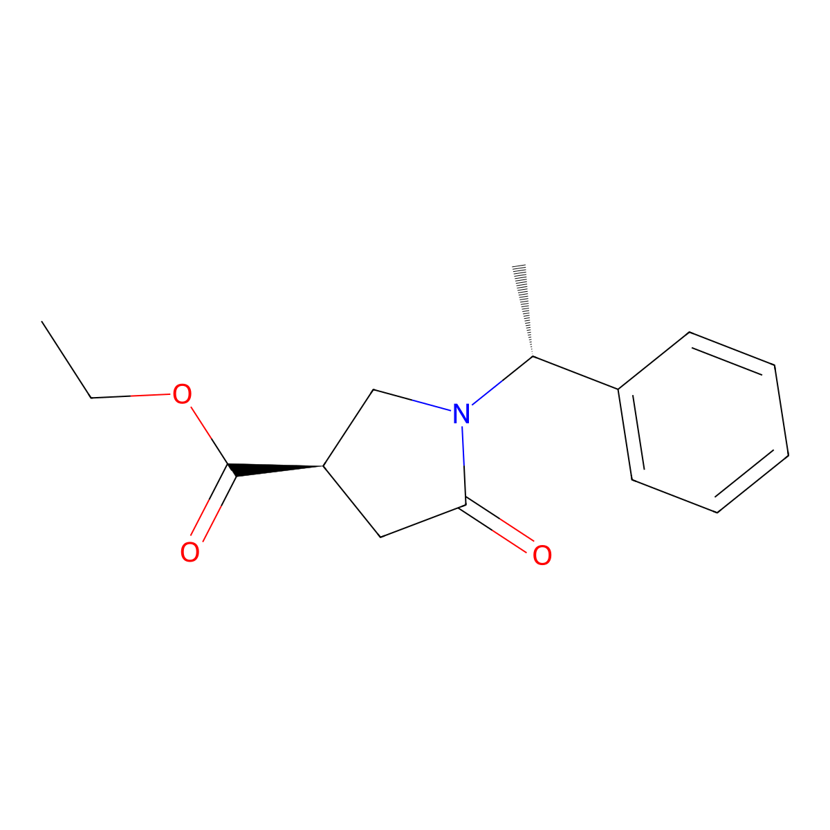 Ethyl (1R, 3R)-5-oxo-1-(1-phenylethyl)pyrrolidine-3-carboxylate molecular structure, CAS 190957-31-4