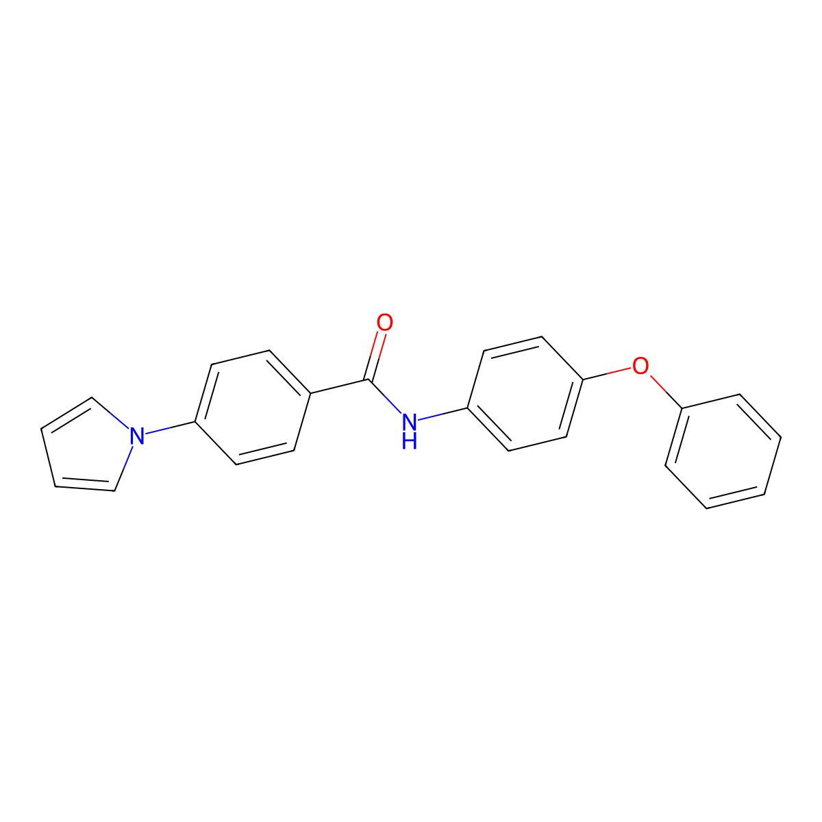 N-(4-phenoxyphenyl)-4-(1H-pyrrol-1-yl)benzamide molecular structure, CAS 1909582-75-7