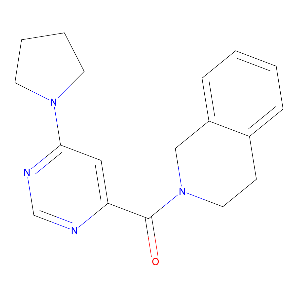 (3,4-dihydroisoquinolin-2(1H)-yl)(6-(pyrrolidin-1-yl)pyrimidin-4-yl)methanone molecular structure, CAS 1909590-26-6