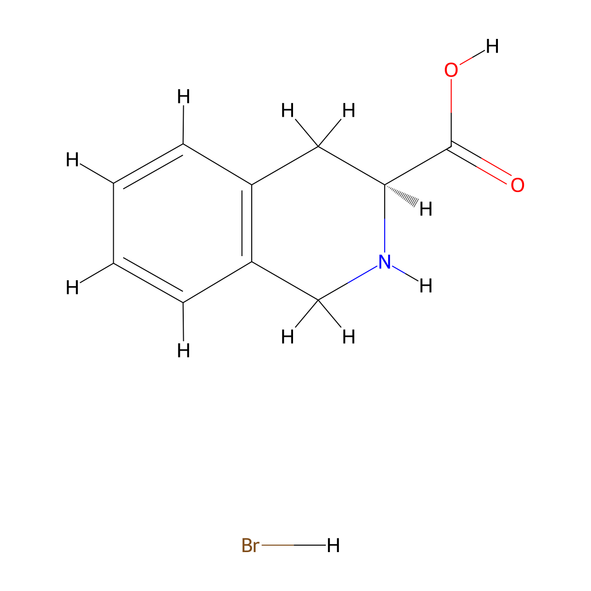 (S)-1,2,3,4-Tetrahydro-3-isoquinolinecarboxylic acid hydrobromide molecular structure, CAS 190961-15-0