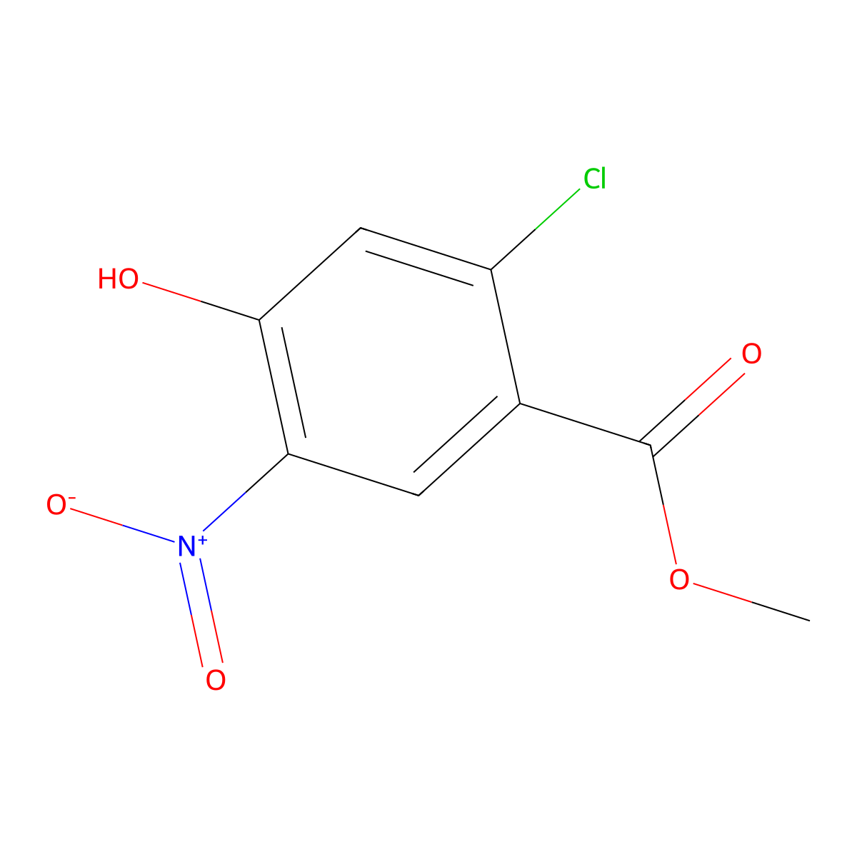 Methyl 2-chloro-4-hydroxy-5-nitrobenzoate molecular structure, CAS 190961-69-4