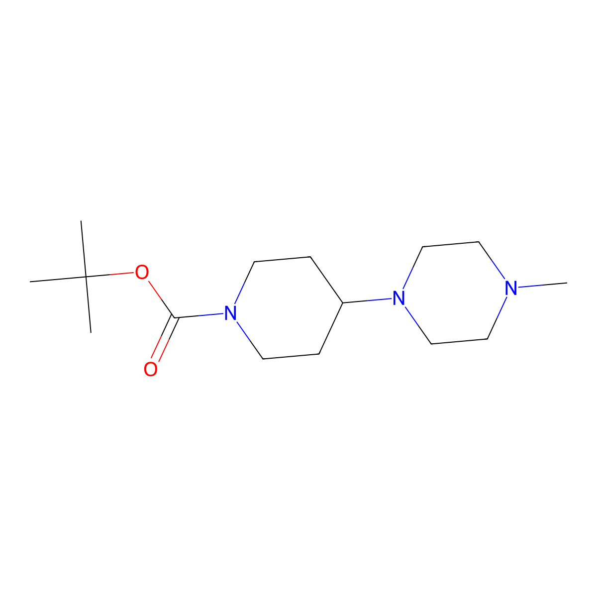 tert-Butyl 4-(4-methylpiperazin-1-yl)piperidine-1-carboxylate molecular structure, CAS 190964-91-1