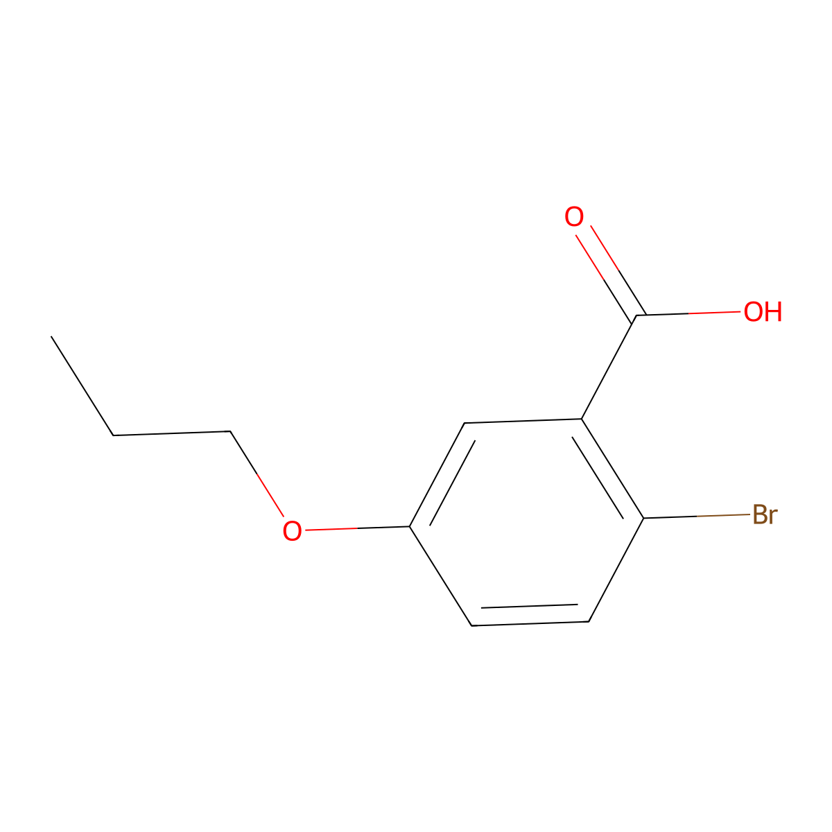2-Bromo-5-propoxybenzoic acid molecular structure, CAS 190965-43-6