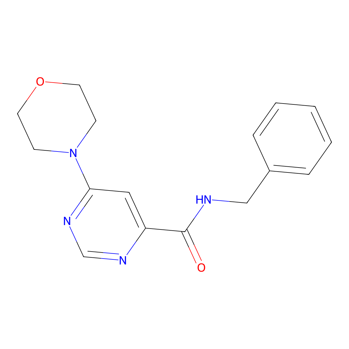 N-benzyl-6-morpholinopyrimidine-4-carboxamide molecular structure, CAS 1909674-04-9