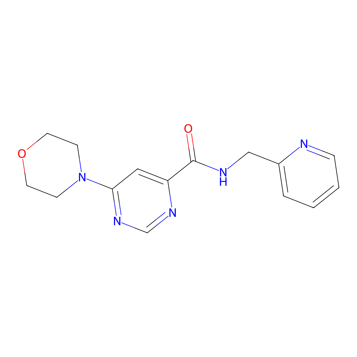6-morpholino-N-(pyridin-2-ylmethyl)pyrimidine-4-carboxamide molecular structure, CAS 1909674-66-3