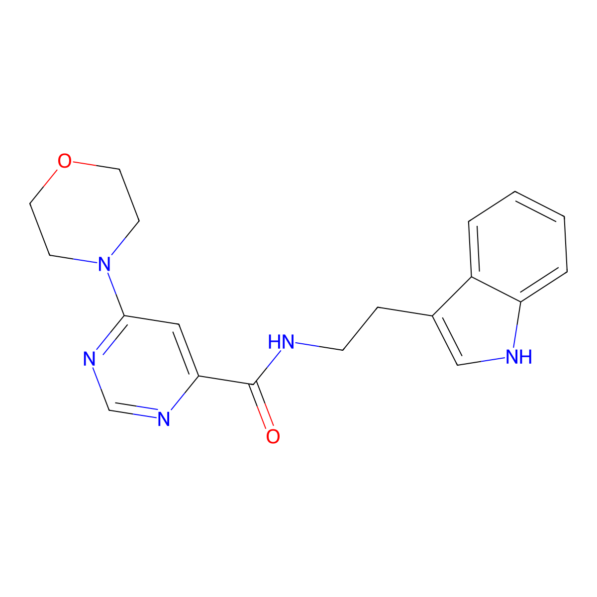 N-(2-(1H-indol-3-yl)ethyl)-6-morpholinopyrimidine-4-carboxamide molecular structure, CAS 1909674-94-7