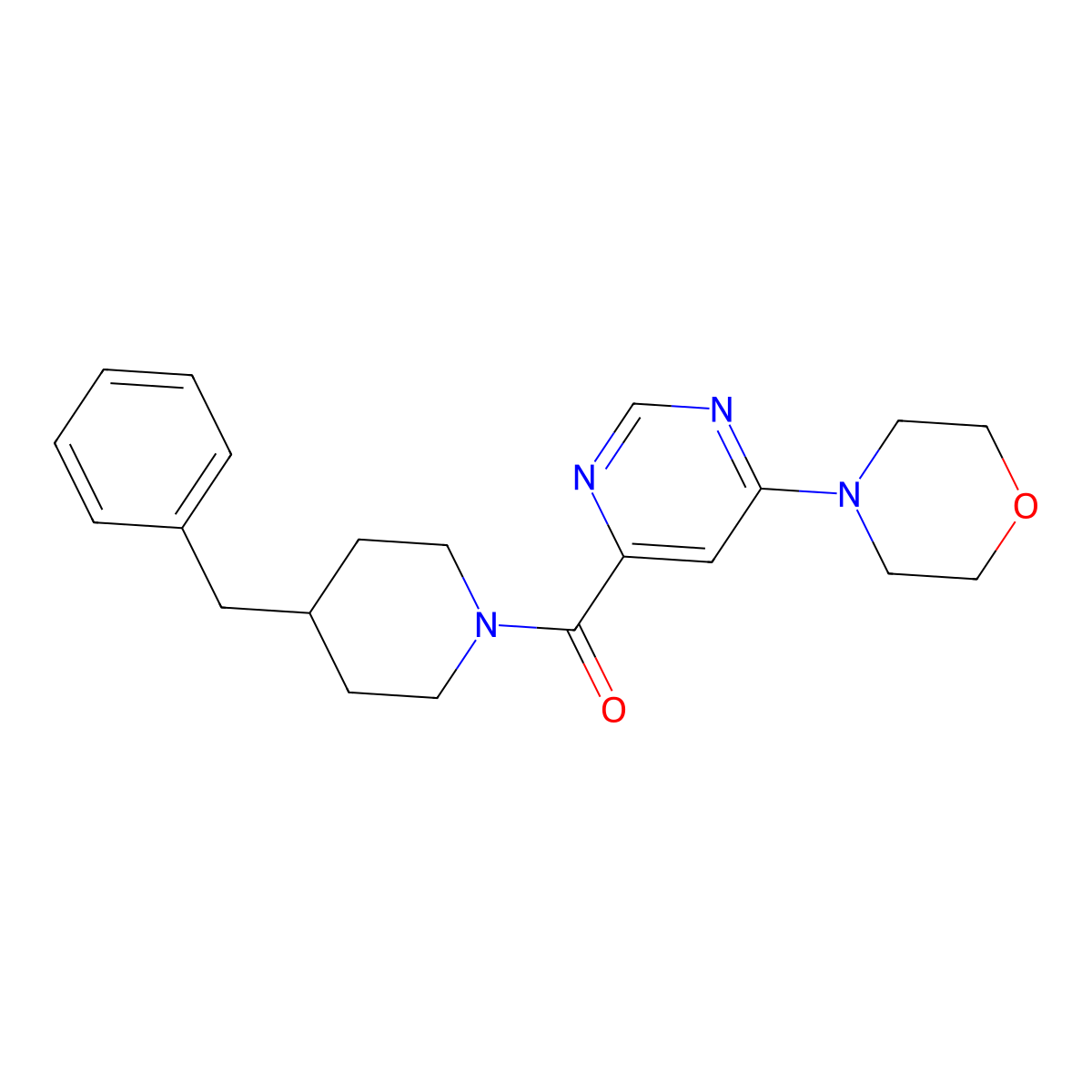 (4-Benzylpiperidin-1-yl)(6-morpholinopyrimidin-4-yl)methanone molecular structure, CAS 1909675-70-2