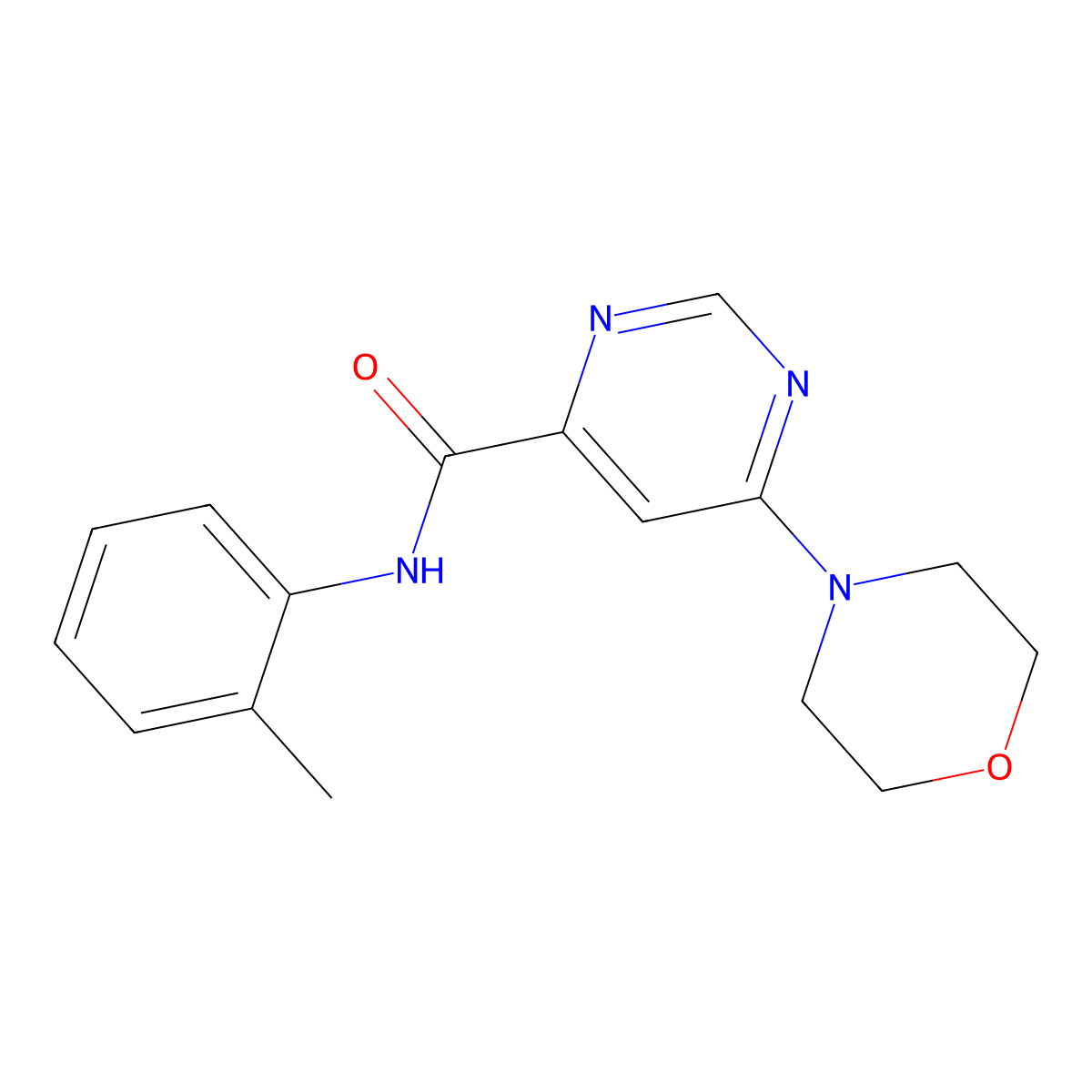 6-morpholino-N-(o-tolyl)pyrimidine-4-carboxamide molecular structure, CAS 1909676-07-8