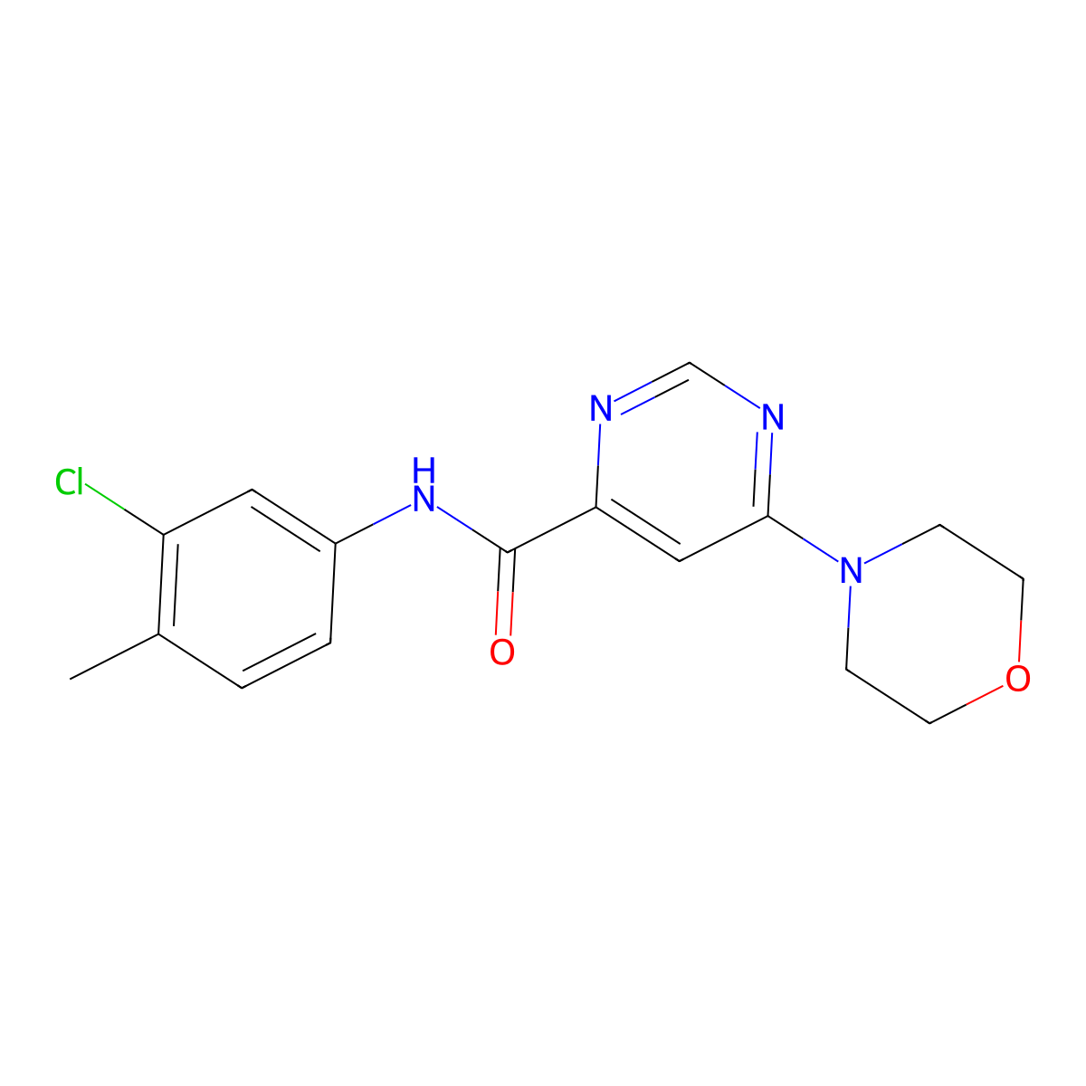 N-(3-chloro-4-methylphenyl)-6-morpholinopyrimidine-4-carboxamide molecular structure, CAS 1909676-61-4