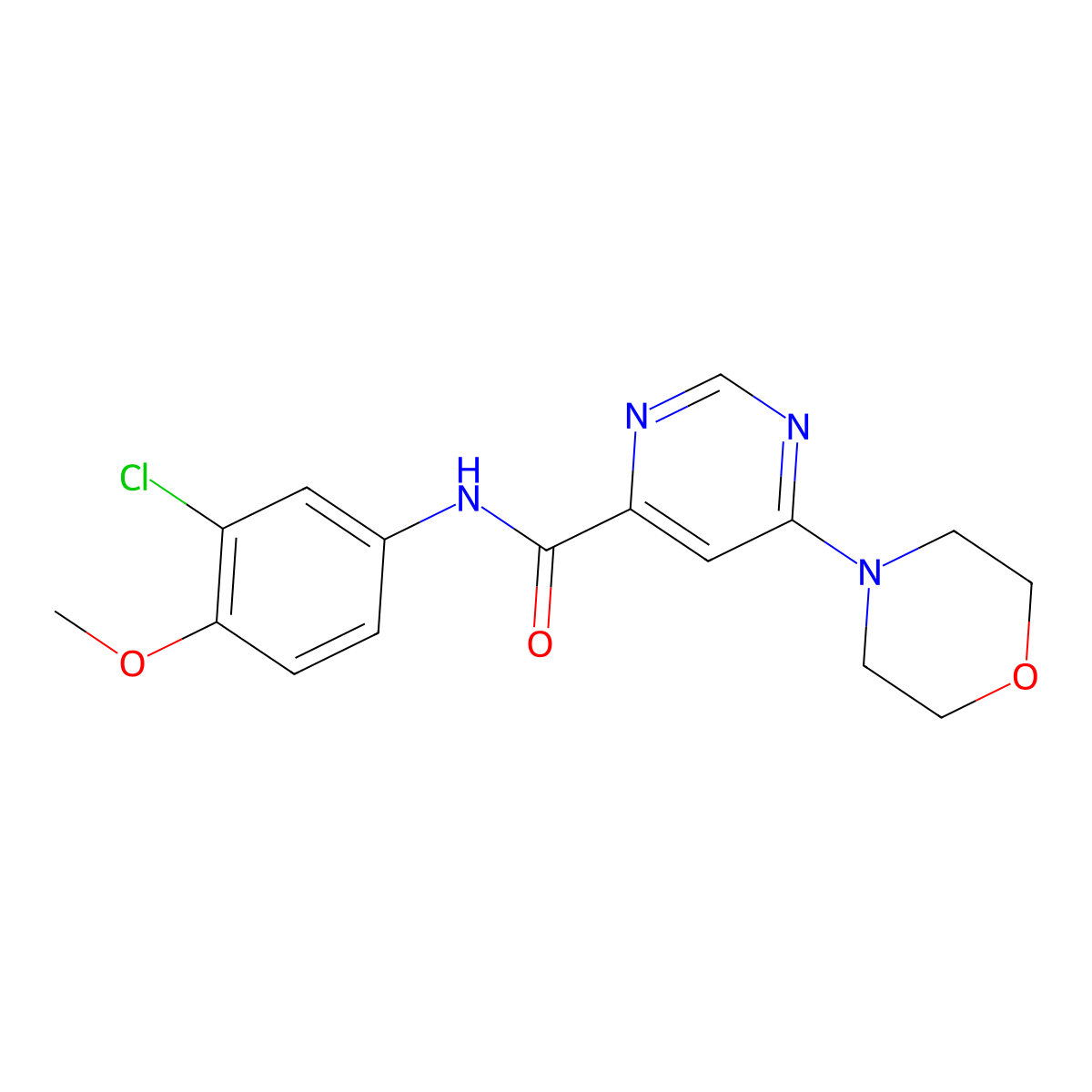 N-(3-chloro-4-methoxyphenyl)-6-morpholinopyrimidine-4-carboxamide molecular structure, CAS 1909676-69-2