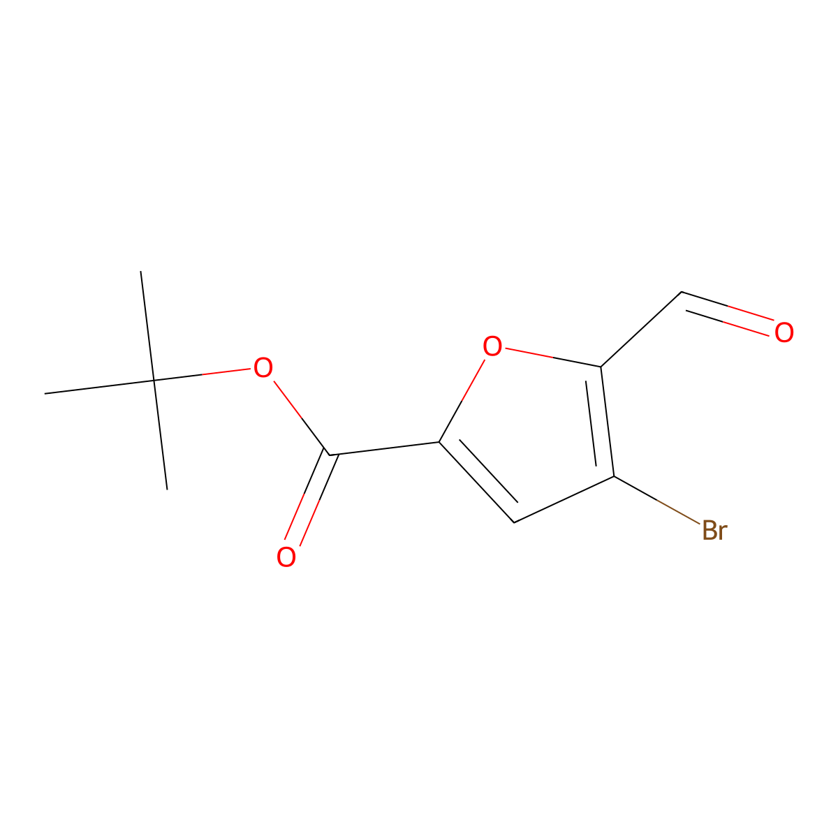 Tert-butyl 4-bromo-5-formylfuran-2-carboxylate molecular structure, CAS 190972-40-8