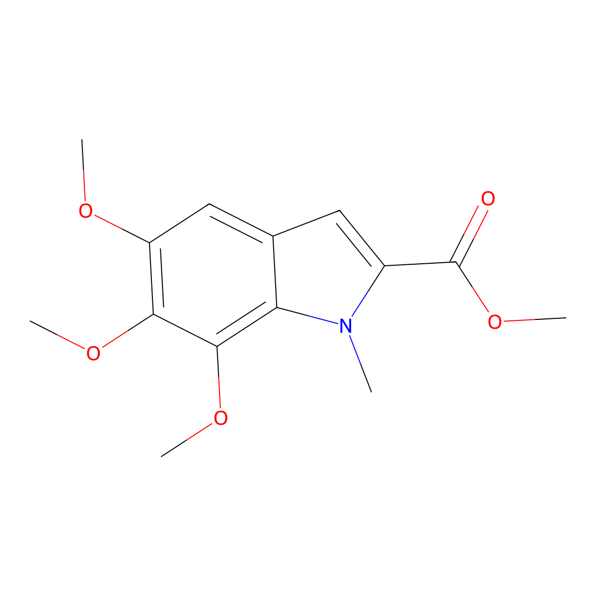 Methyl 5,6,7-trimethoxy-1-methylindole-2-carboxylate molecular structure, CAS 190972-86-2