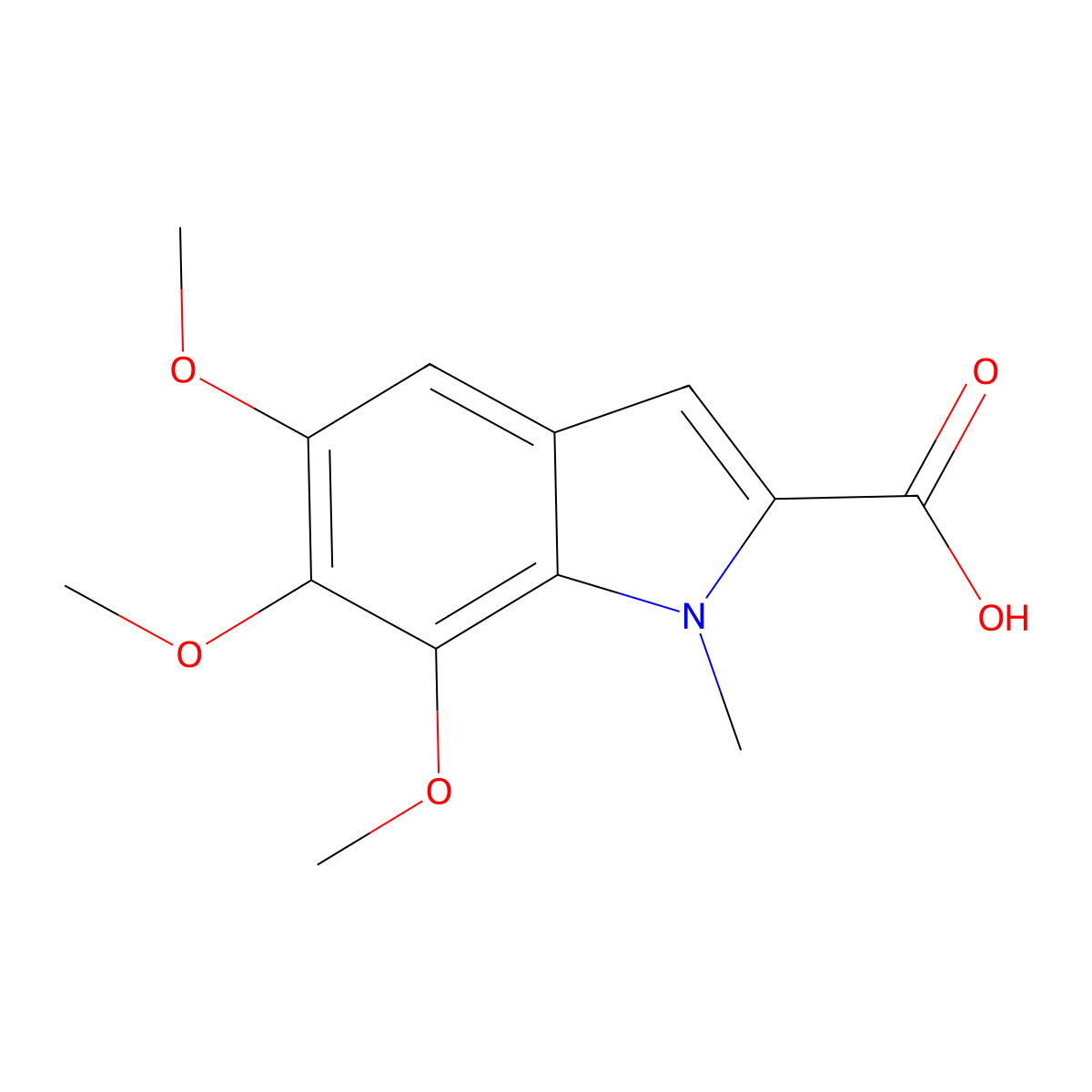 5,6,7-Trimethoxy-1-methyl-1H-indole-2-carboxylic acid molecular structure, CAS 190972-87-3