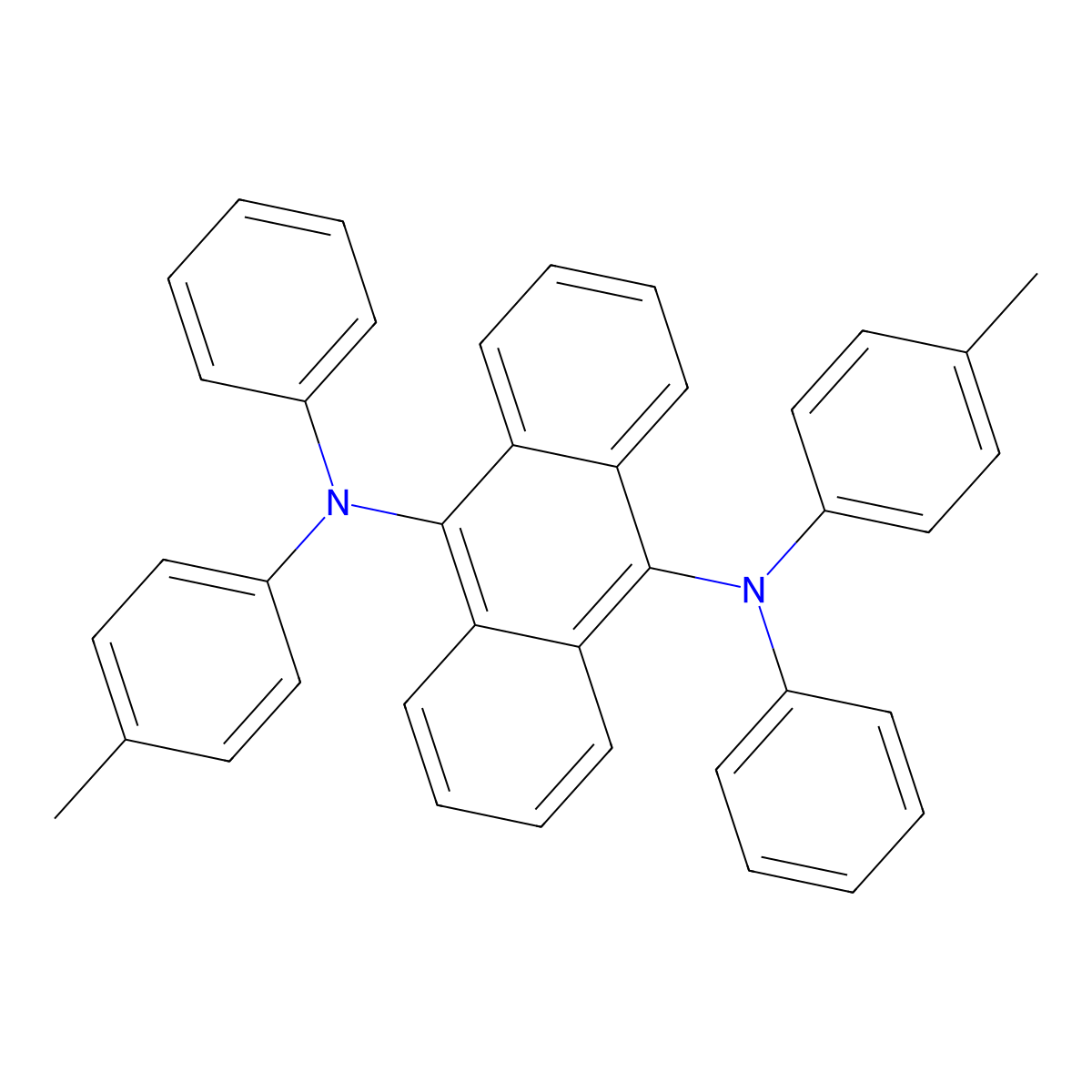 9,10-Bis[N-(p-tolyl)anilino]anthracene molecular structure, CAS 190974-21-1