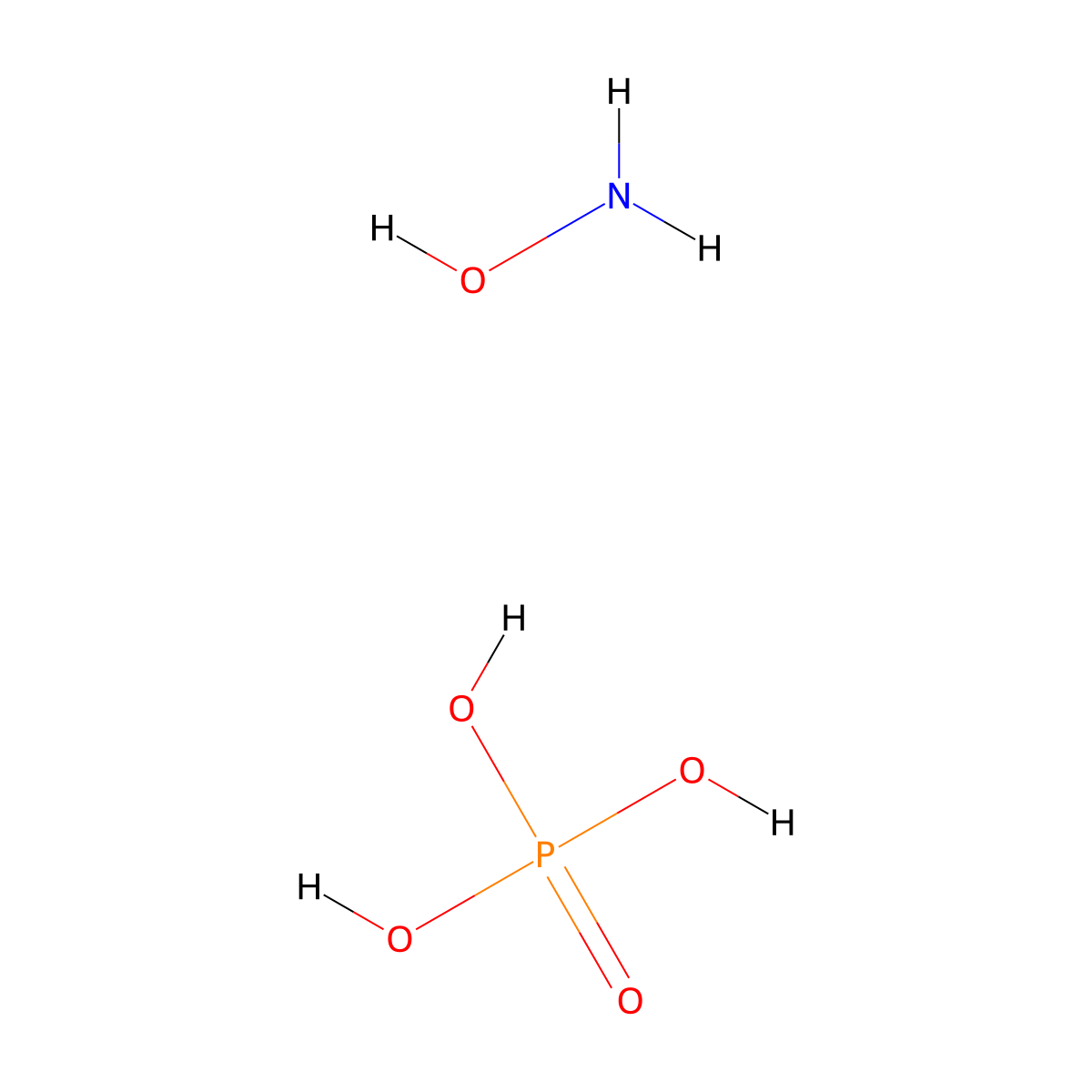 Hydroxylamine, phosphate (1:1) molecular structure, CAS 19098-16-9
