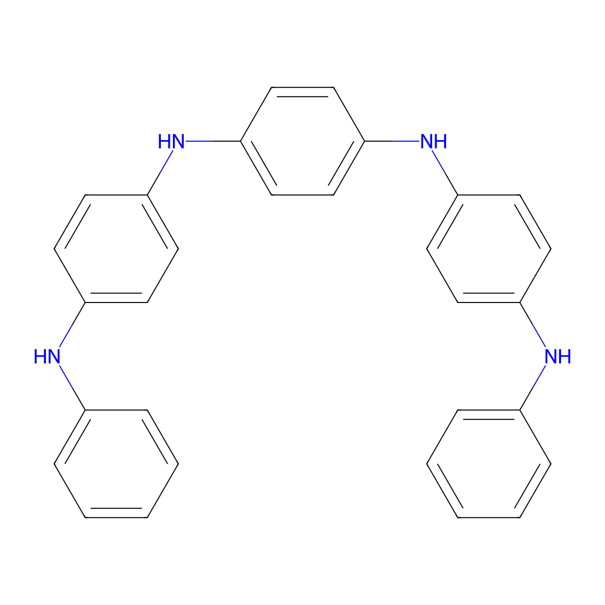 1,4-Benzenediamine, N,N'-bis[4-(phenylamino)phenyl]- molecular structure, CAS 19099-70-8