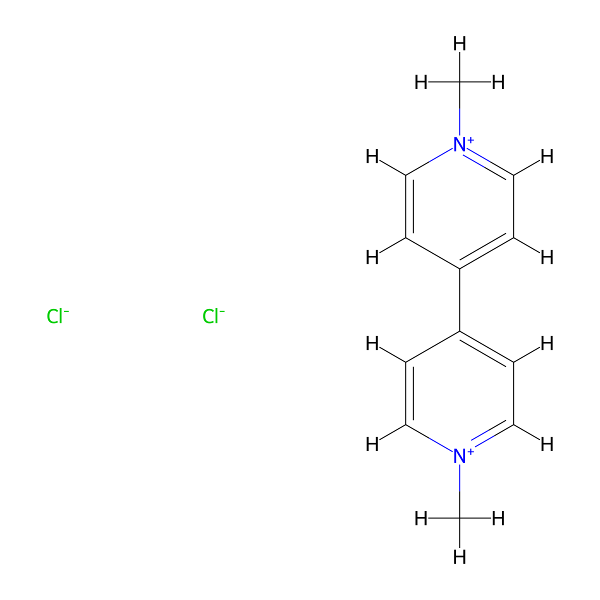 Paraquat dichloride molecular structure, CAS 1910-42-5
