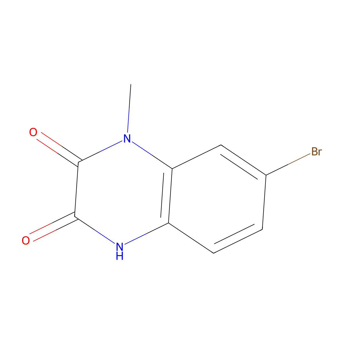 7-Bromo-1,4-dihydro-1-methyl-2,3-quinoxalinedione molecular structure, CAS 1910-91-4