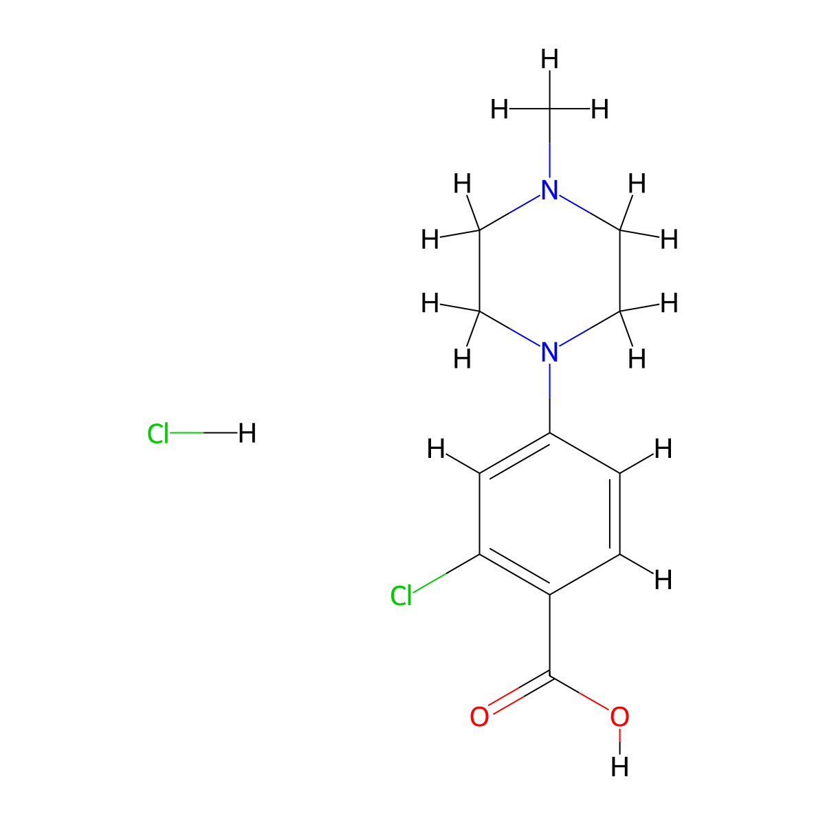 2-Chloro-4-(4-methylpiperazin-1-yl)benzoic acid hydrochloride molecular structure, CAS 1910051-14-7