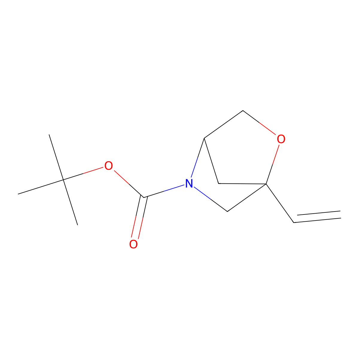 Tert-butyl 1-vinyl-2-oxa-5-azabicyclo[2.2.1]heptane-5-carboxylate molecular structure, CAS 1910065-70-1