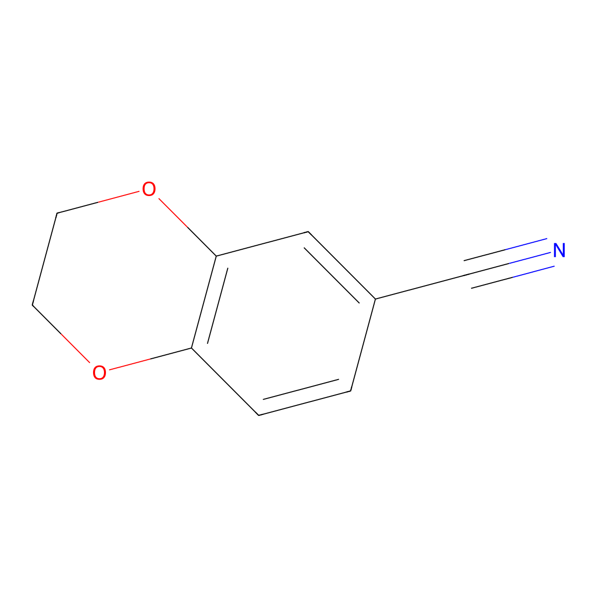 2,3-Dihydro-1,4-benzodioxine-6-carbonitrile molecular structure, CAS 19102-07-9
