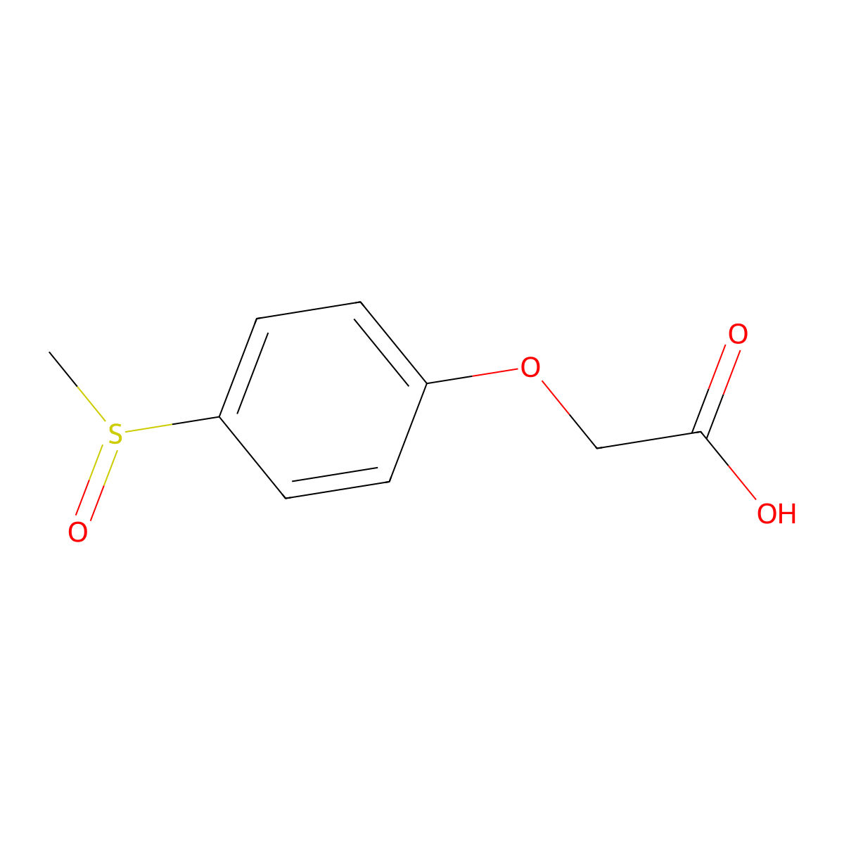 [4-(Methylsulfinyl)phenoxy]acetic acid molecular structure, CAS 19102-20-6