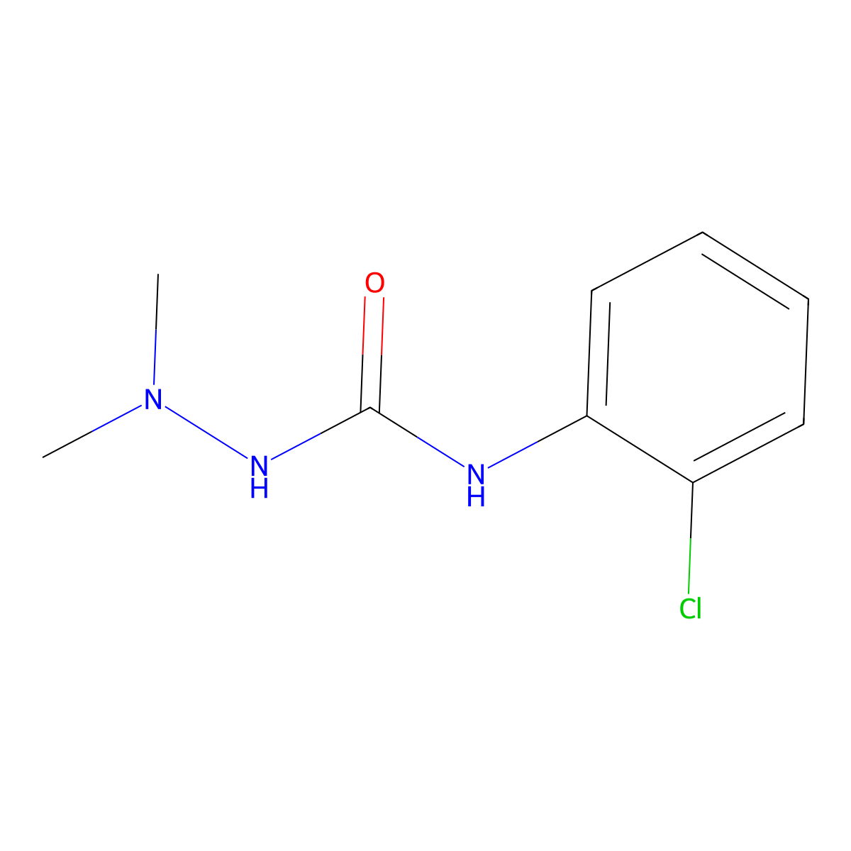 4-(2-Chlorophenyl)-1,1-dimethylsemicarbazide molecular structure, CAS 19102-26-2