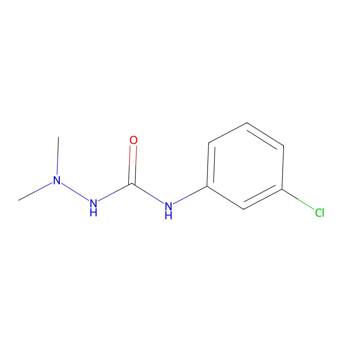 4-(3-Chlorophenyl)-1,1-dimethylsemicarbazide molecular structure, CAS 19102-28-4