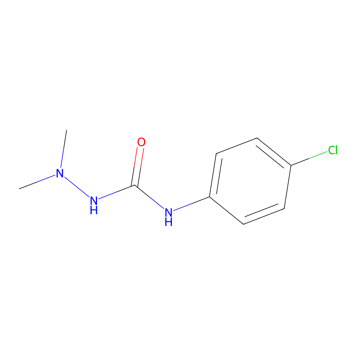 4-(4-Chlorophenyl)-1,1-dimethylsemicarbazide molecular structure, CAS 19102-30-8